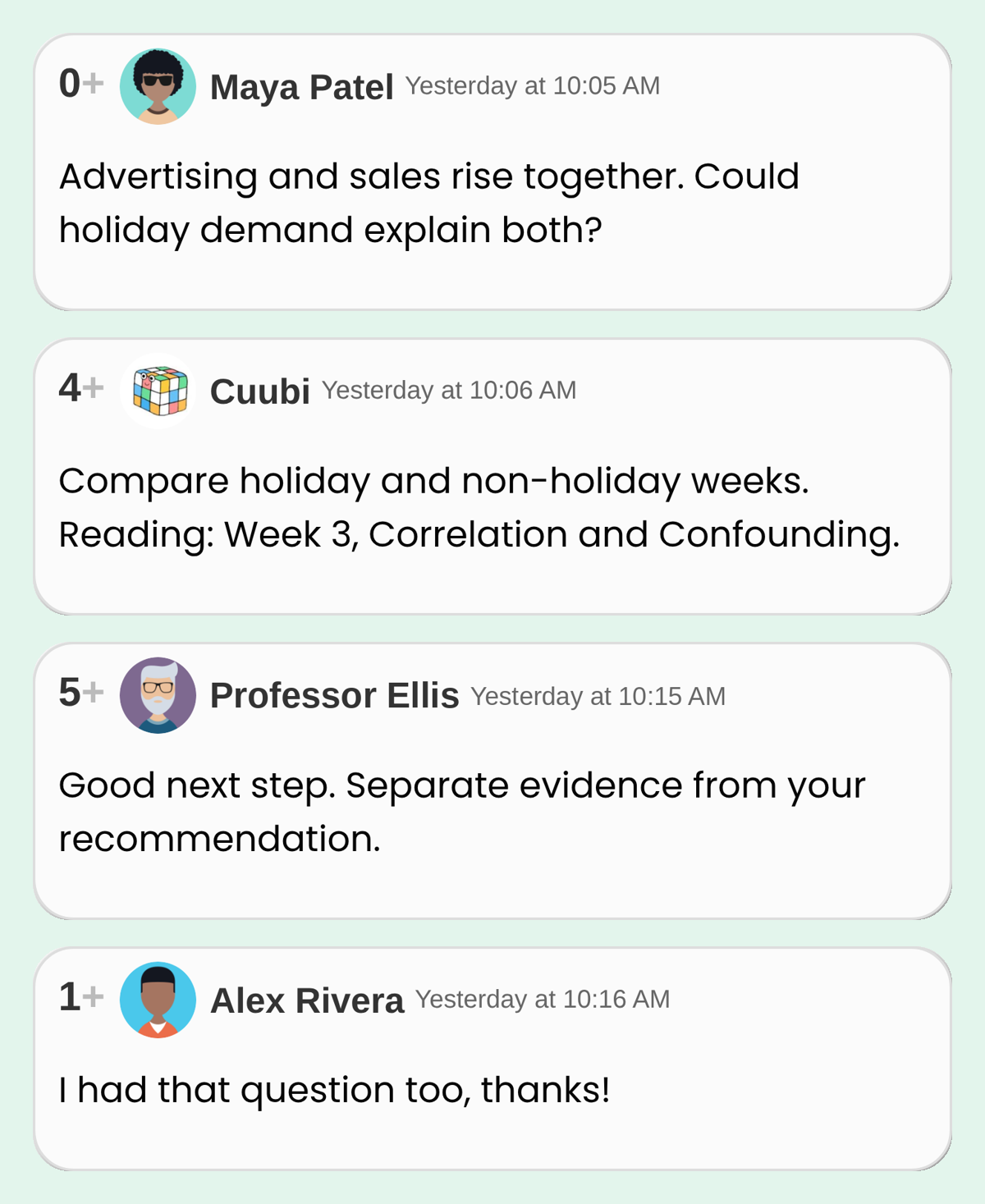 Class Q&A synthetic course screenshot